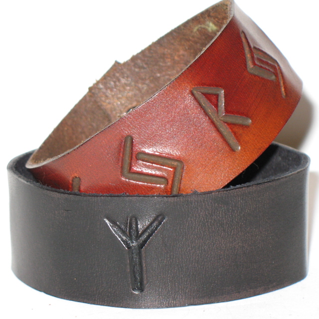 Rune Leather Bracelet - Click Image to Close