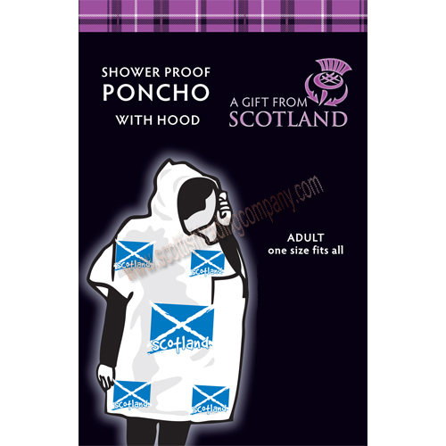 Saltire Scottish Flag Rain Poncho - Click Image to Close