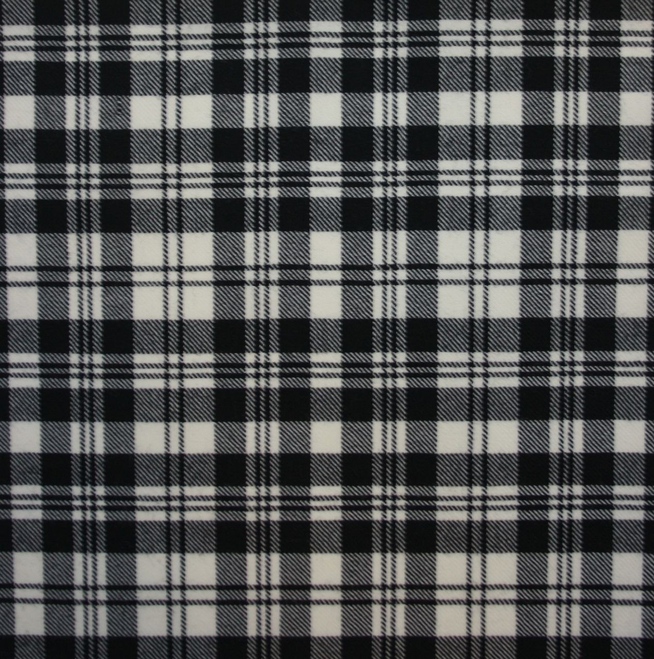 Scott Black & White Modern Tartan Fabric