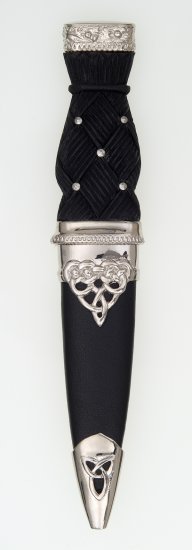 Deluxe Polished Top Sgian Dubh With Studded Handle