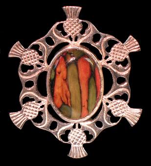 Heather Gem Six Thistle Brooch - Click Image to Close