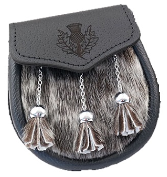 Childrens Thistle Fur Sporran - Click Image to Close