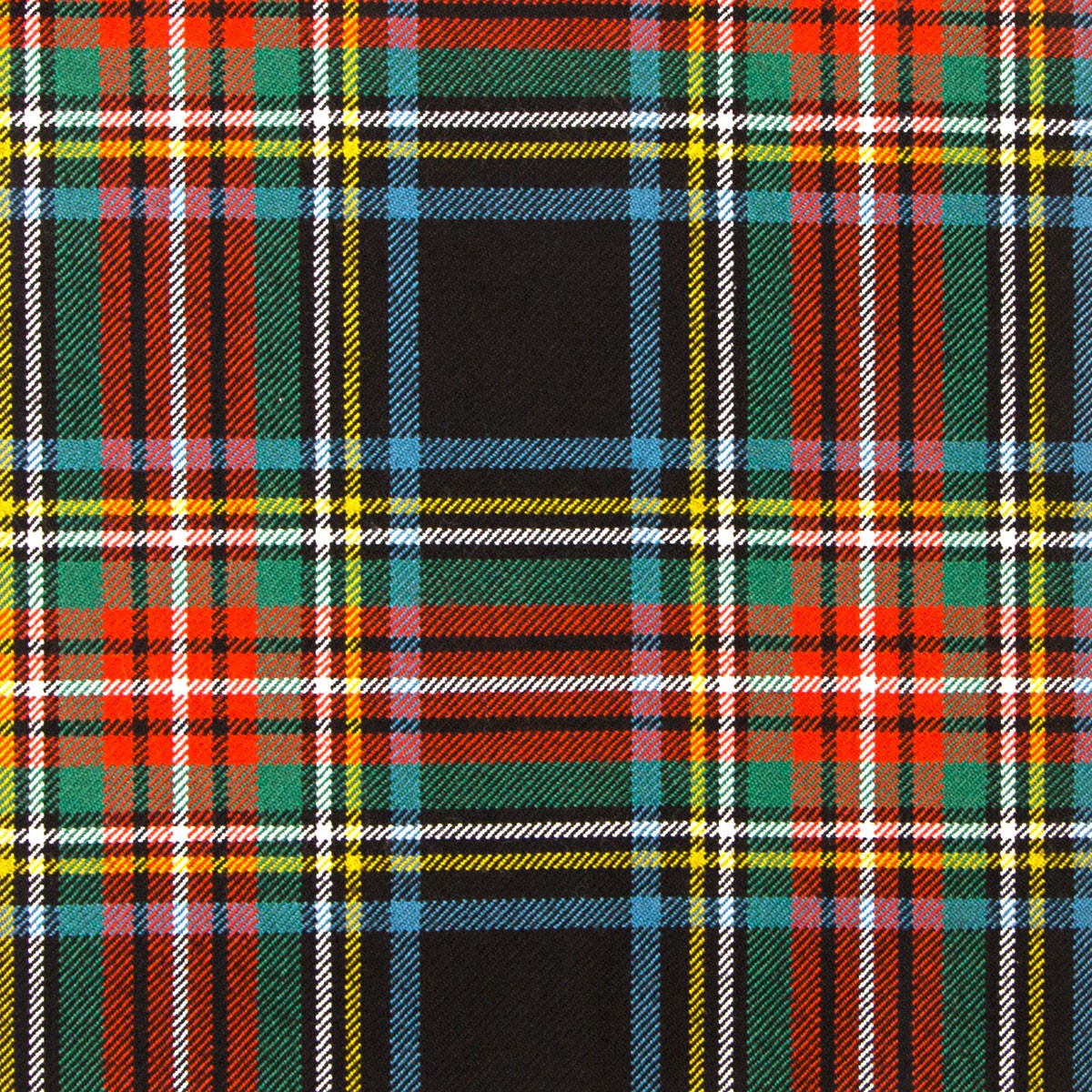 Stewart Black Ancient Heavy Weight Tartan Fabric