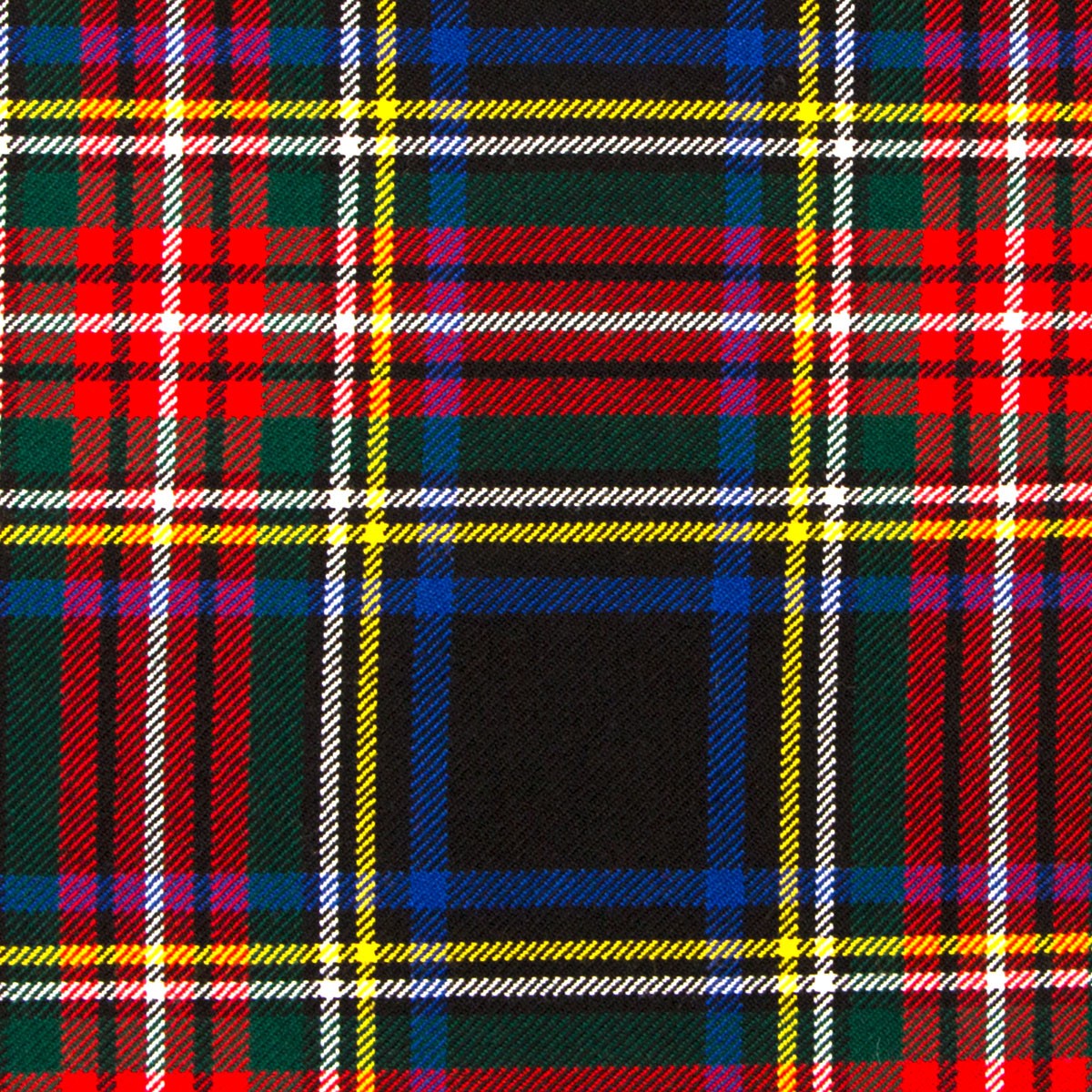 Stewart Black Modern Heavy Weight Tartan Fabric - Click Image to Close