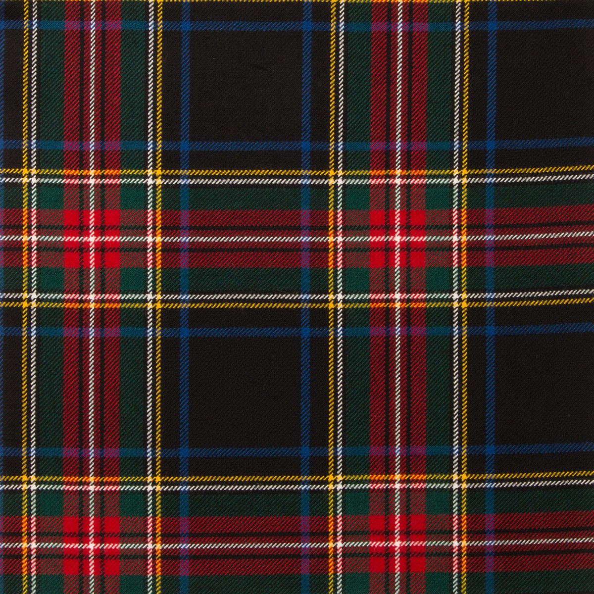 Stewart Black Modern Tartan Fabric - Click Image to Close