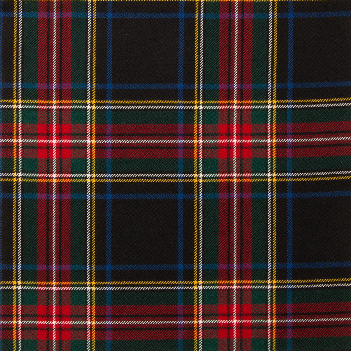 Stewart Black Modern Tartan Fabric