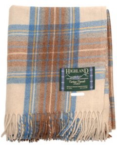 Stewart Blue Tartan Large Blanket
