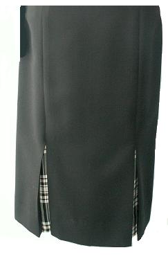 Straight Skirt with Tartan Vents