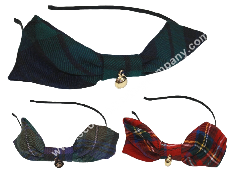 Tartan Headband with Bow - Click Image to Close