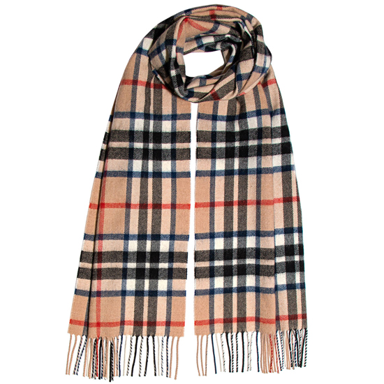 Thompson Camel Modern Lambswool Scarf - Click Image to Close