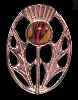 Heather Gem Thistle Brooch - Click Image to Close