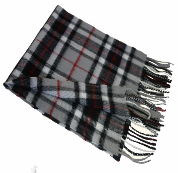 Thompson Clan Grey Tartan Scarf - Click Image to Close