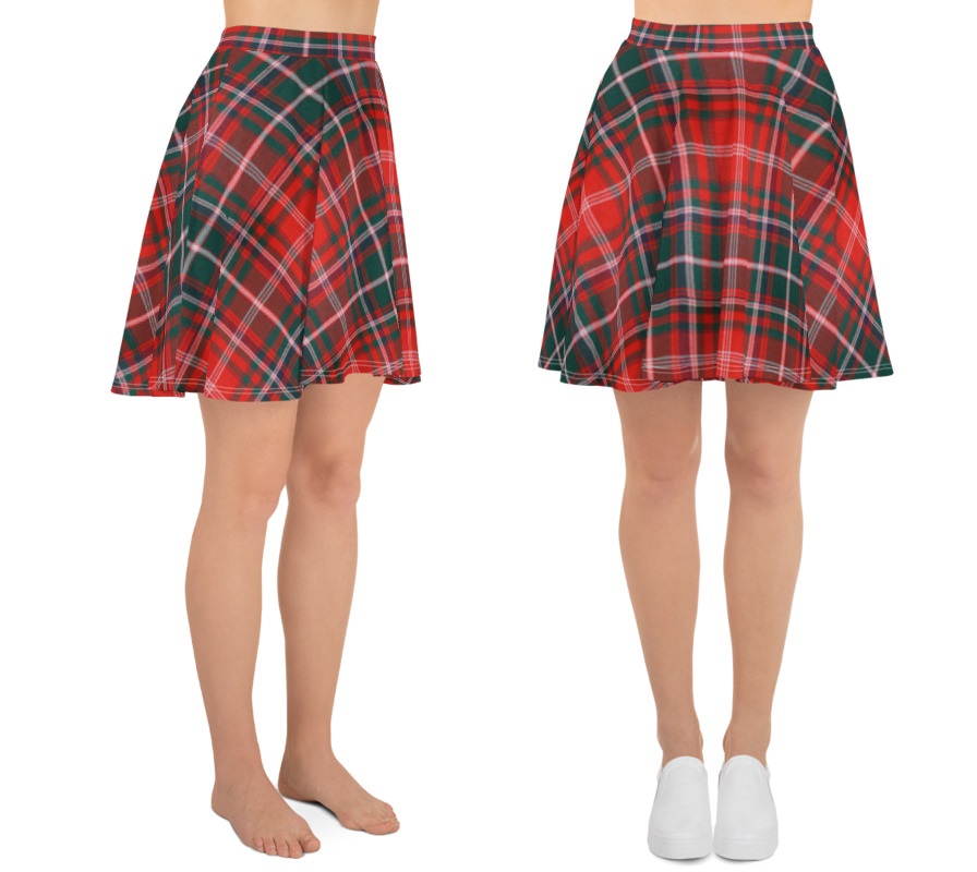 Custom Scottish Tartan Print Pleated Skirt