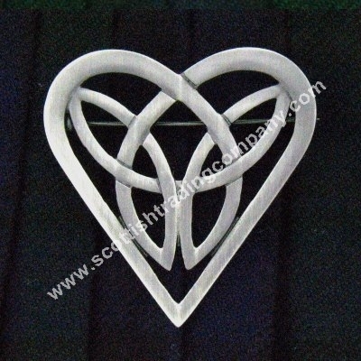 Celtic Trinity Heart Love Brooch