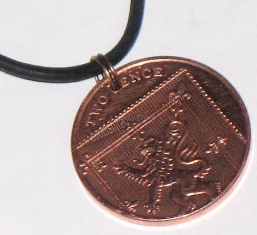 Scottish Two Pence Coin Pendant - Click Image to Close